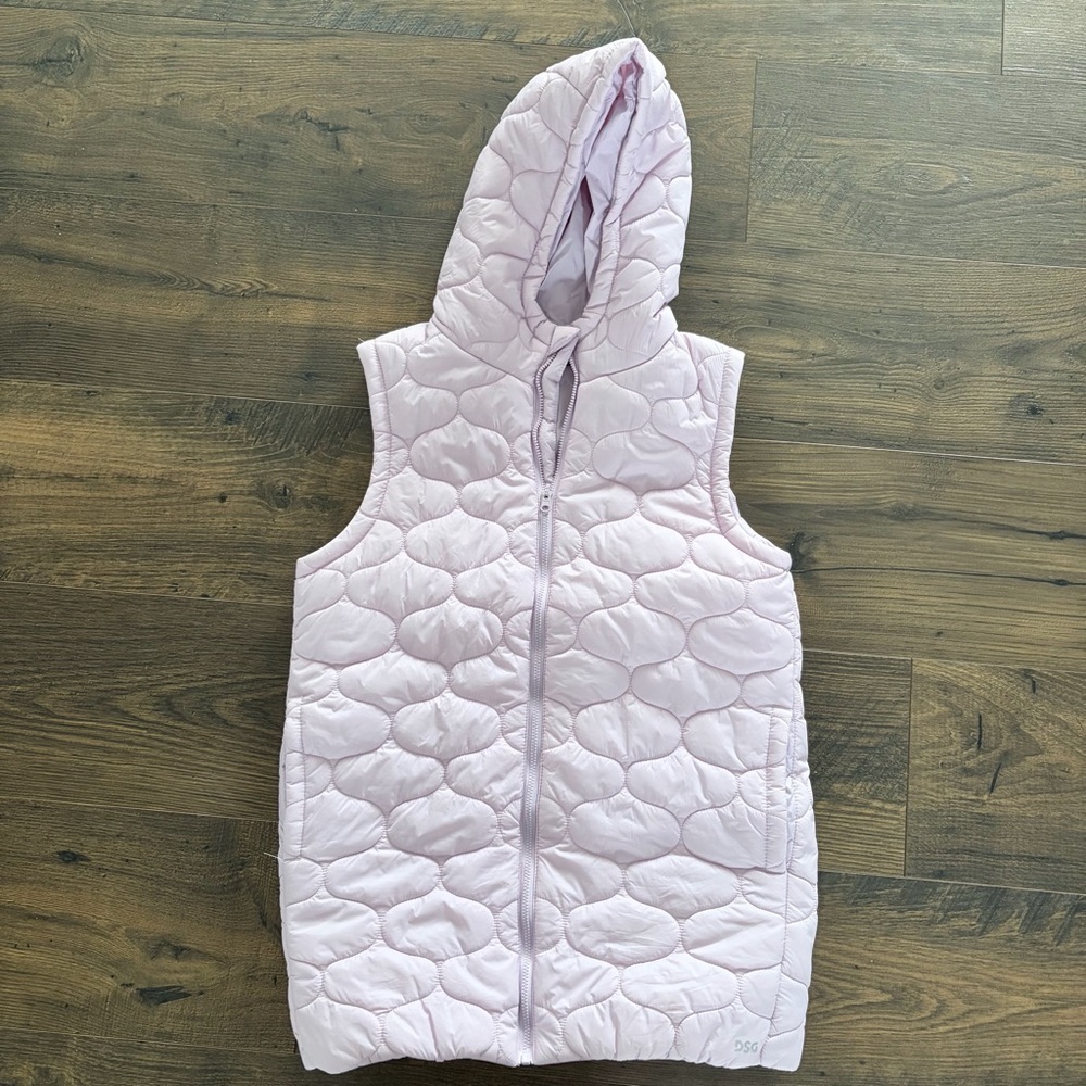 DSG Lavender Quilted Hooded Puffer Vest Size M - Picture 7 of 7